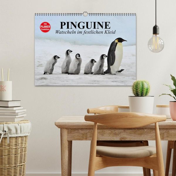 Produktbild: Pinguine - Watscheln im festlichen Kleid (Wandkalender 2026 DIN A3 quer), CALVENDO Monatskalender