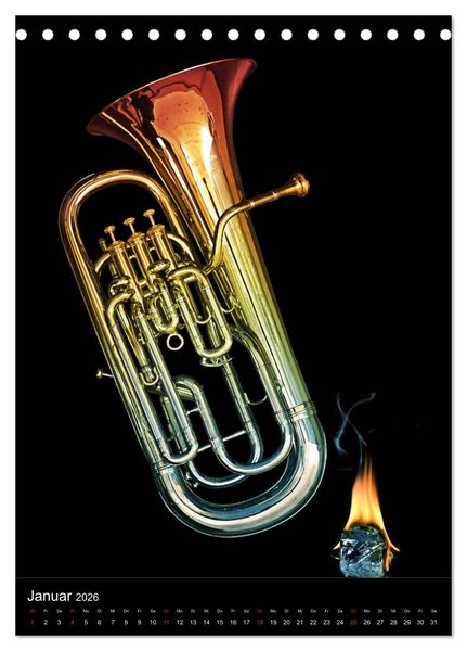 Produktbild: Musik Blasinstrumente (Tischkalender 2026 DIN A5 hoch), CALVENDO Monatskalender