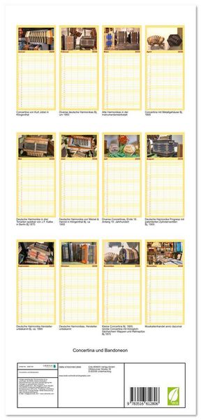 Produktbild: Familienplaner 2026 - Concertina und Bandoneon mit 5 Spalten (Wandkalender, 21 x 45 cm) CALVENDO