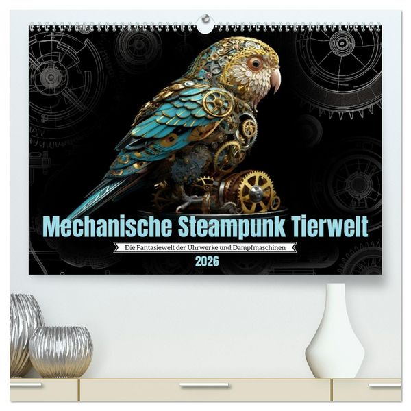 Produktbild: Mechanische Steampunk Tierwelt (hochwertiger Premium Wandkalender 2026 DIN A2 quer), Kunstdruck in Hochglanz