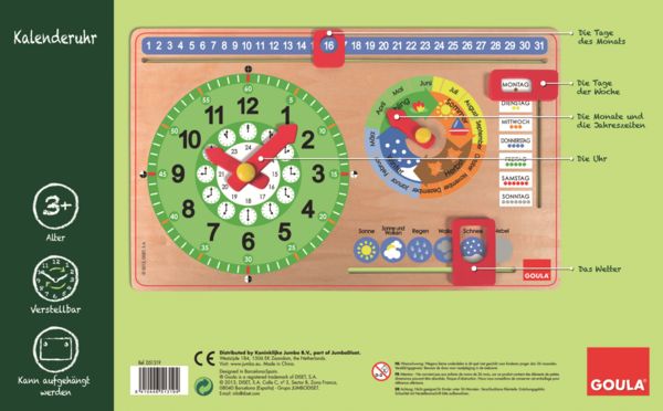 Produktbild: Kalenderuhr Kleinformat