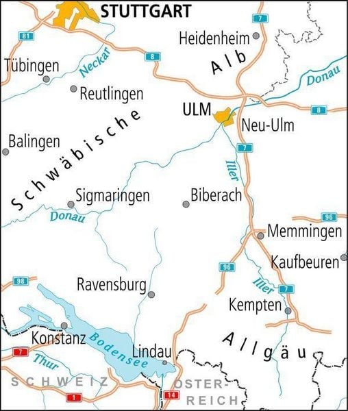 Produktbild: BVA ADFC Radtourenkarte Bodensee Schw&auml;bische Alb 1:150.000