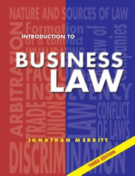 'Introduction To Business Law 3rd Ed' Von 'J. G. Merritt ...