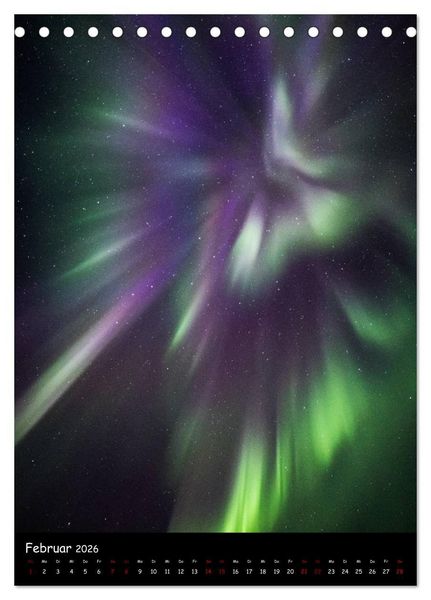 Produktbild: Polarlichtkalender (Tischkalender 2026 DIN A5 hoch), CALVENDO Monatskalender
