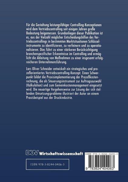 Produktbild: Strategisches und proze&szlig;orientiertes Vertriebscontrolling