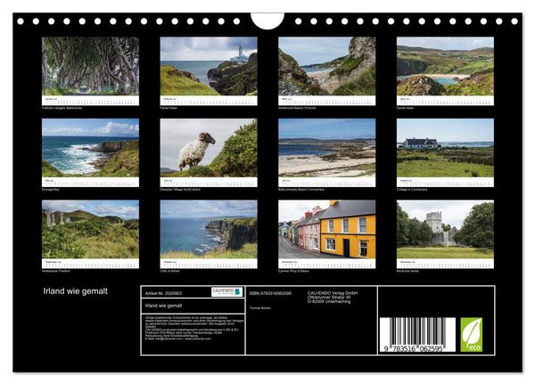 Produktbild: Irland wie gemalt (Wandkalender 2026 DIN A4 quer), CALVENDO Monatskalender