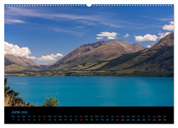 Produktbild: New Zealand - A bicycle adventure (High Quality Premium Wall Calendar 2026 DIN A2 landscape),CALVENDO 12 Month Wall Calendar