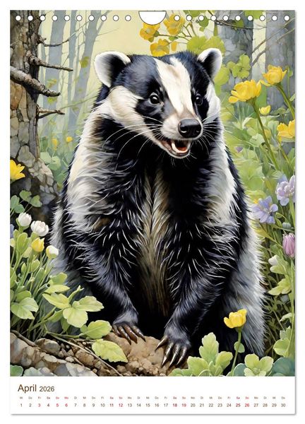 Produktbild: Heimische Wildtiere 2026 (Wandkalender 2026 DIN A4 hoch), CALVENDO Monatskalender