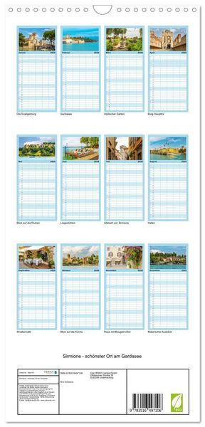 Produktbild: Familienplaner 2026 - Sirmione - sch&ouml;nster Ort am Gardasee mit 5 Spalten (Wandkalender, 21 x 45 cm) CALVENDO