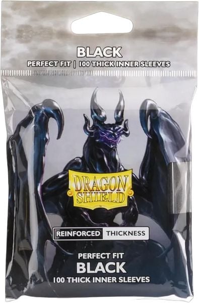 Pegasus ART13005 - Dragon Shield: Perfect Fit BLACK 100 Thick Inner Sleeves