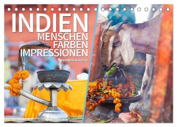 INDIEN Menschen Farben Impressionen (Tischkalender 2026 DIN A5 quer), CALVENDO Monatskalender