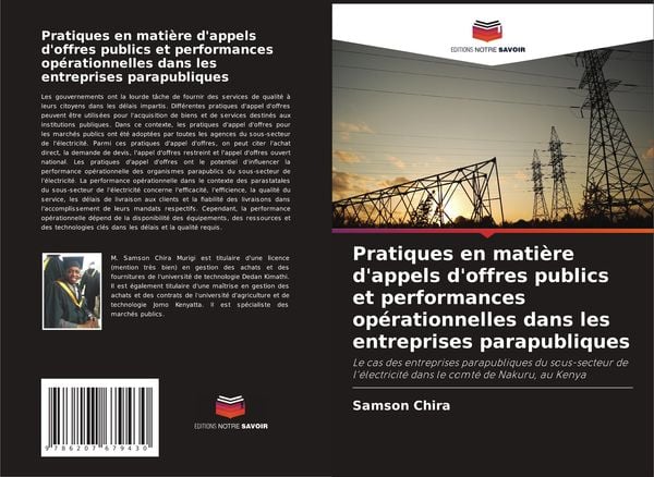 Produktbild: Pratiques en mati&egrave;re d'appels d'offres publics et performances op&eacute;rationnelles dans les entreprises parapubliques