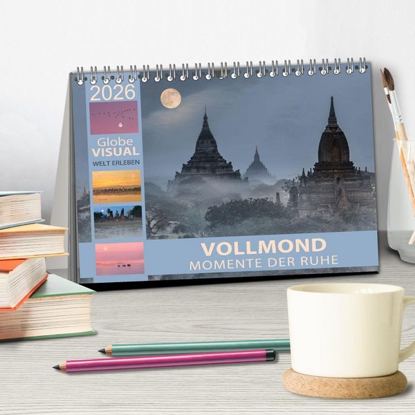 Produktbild: Vollmond - Momente der Ruhe (Tischkalender 2026 DIN A5 quer), CALVENDO Monatskalender