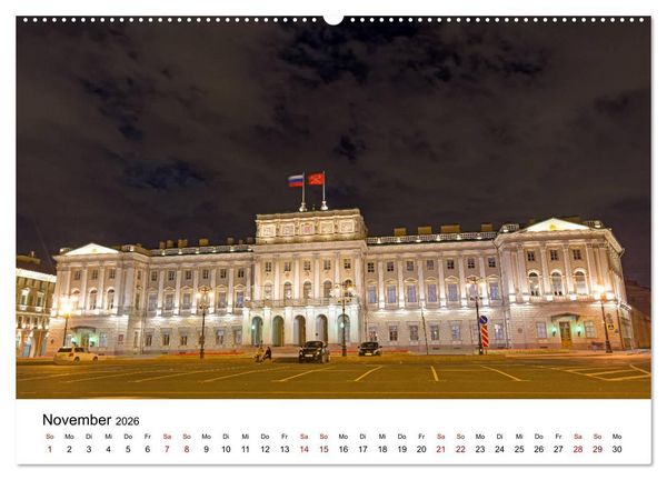 Produktbild: St. Petersburg bei Nacht (hochwertiger Premium Wandkalender 2026 DIN A2 quer), Kunstdruck in Hochglanz