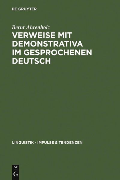 Produktbild: Verweise mit Demonstrativa im gesprochenen Deutsch