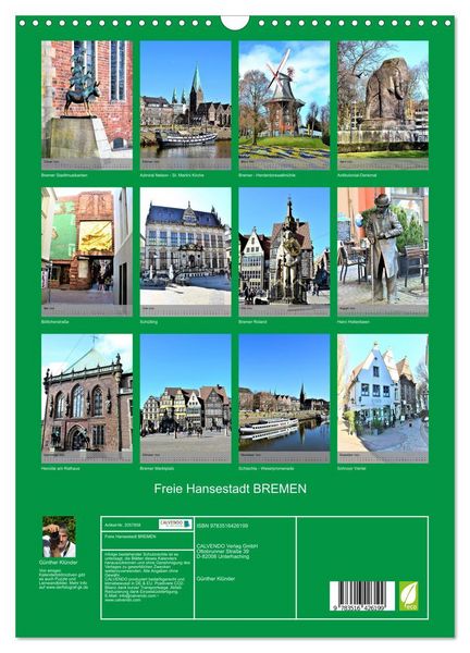 Produktbild: Freie Hansestadt BREMEN (Wandkalender 2026 DIN A3 hoch), CALVENDO Monatskalender