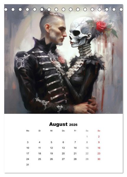 Produktbild: Gothic-Flower-Punk. D&uuml;ster-romantische Kunst (Tischkalender 2026 DIN A5 hoch), CALVENDO Monatskalender
