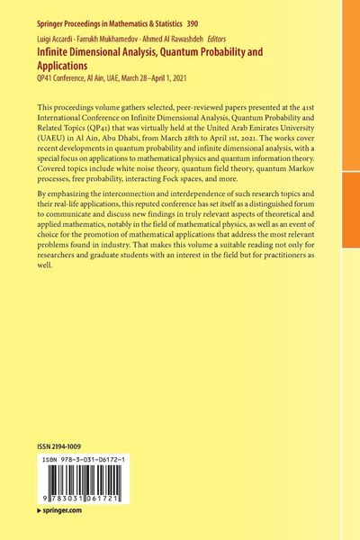 Produktbild: Infinite Dimensional Analysis, Quantum Probability and Applications