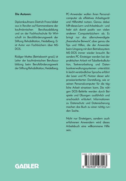 Produktbild: Das Wichtigste zu Standardprogrammen unter MS-DOS 3.3