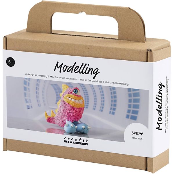 Produktbild: Creativ Company DIY Sets Modellieren Mini Kreativ Set Modellieren, Neonpink, Monster Freddy, Kreativ Box