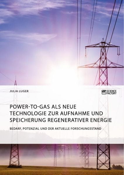 Produktbild: Power-to-Gas als neue Technologie zur Aufnahme und Speicherung regenerativer Energie. Bedarf, Potenzial und der aktuelle Forschungsstand