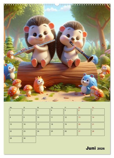 Produktbild: Waldtiere machen Musik (hochwertiger Premium Wandkalender 2026 DIN A2 hoch), Kunstdruck in Hochglanz
