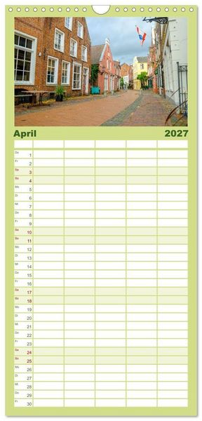 Produktbild: Familienplaner 2027 - Ein Blick auf Leer (Ostfriesland) mit 5 Spalten (Wandkalender, 21 x 45 cm) CALVENDO