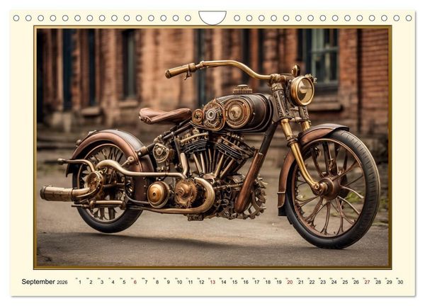 Produktbild: Motorr&auml;der im Steampunk-Style (Wandkalender 2026 DIN A4 quer), CALVENDO Monatskalender