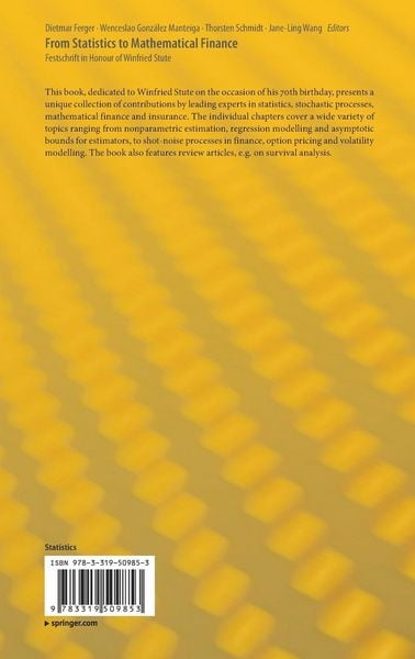 Produktbild: From Statistics to Mathematical Finance