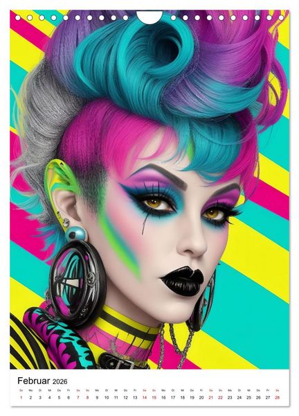 Produktbild: Punk Girls mit einer Prise New Wave (Wandkalender 2026 DIN A4 hoch), CALVENDO Monatskalender