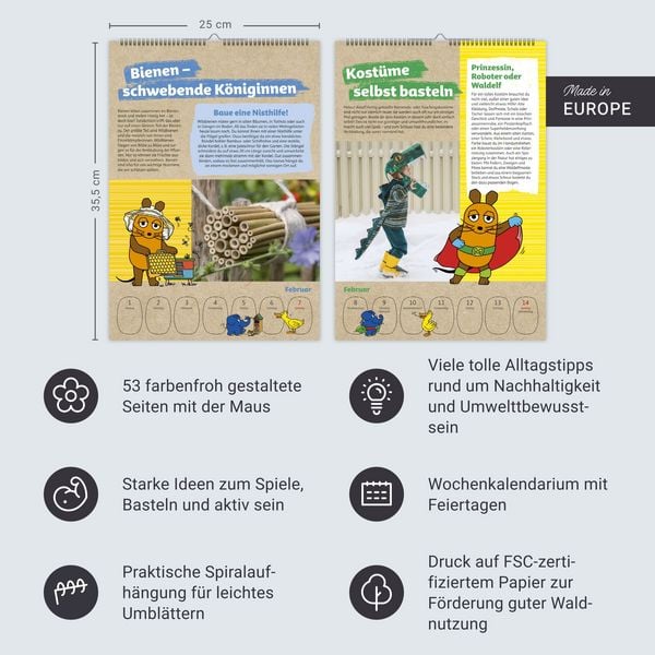 Produktbild: Sch&uuml;tze die Erde mit der Maus Kalender 2027 - Wochenplaner