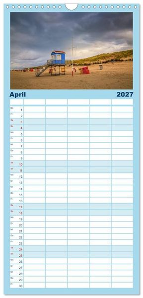 Produktbild: Familienplaner 2027 - Langeoog &ndash; Ein Herbst auf der Insel des Lebens mit 5 Spalten (Wandkalender, 21 x 45 cm) CALVENDO