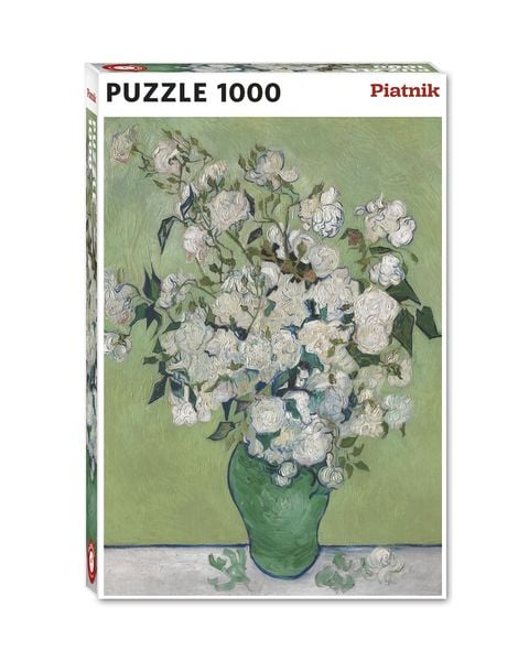 Produktbild: van Gogh - Gruene Vase mit weissen Rosen