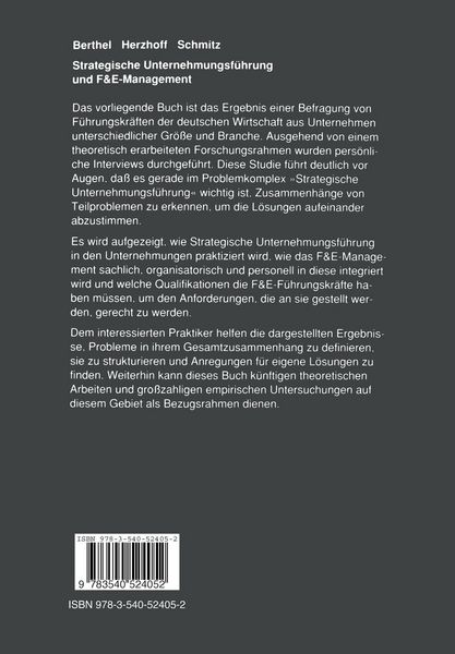 Produktbild: Strategische Unternehmungsf&uuml;hrung und F&E-Management