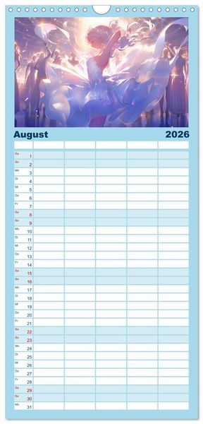 Produktbild: Familienplaner 2026 - Der M&auml;dchen-Kalender mit 5 Spalten (Wandkalender, 21 x 45 cm) CALVENDO
