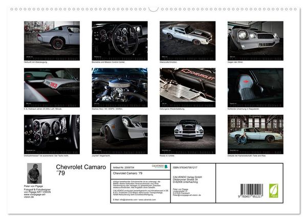 Produktbild: Chevrolet Camaro &acute;79 (hochwertiger Premium Wandkalender 2026 DIN A2 quer), Kunstdruck in Hochglanz