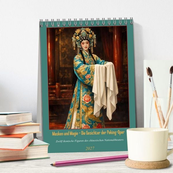 Produktbild: Masken und Magie &ndash; Die Gesichter der Peking-Oper (Tischkalender 2027 DIN A5 hoch), CALVENDO Monatskalender
