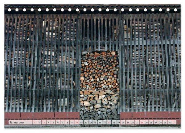 Produktbild: HOLZ - Stapel und St&auml;mme (Tischkalender 2027 DIN A5 quer), CALVENDO Monatskalender