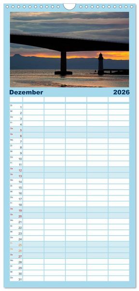 Produktbild: Familienplaner 2026 - Schottland - Wildes Land im Norden mit 5 Spalten (Wandkalender, 21 x 45 cm) CALVENDO