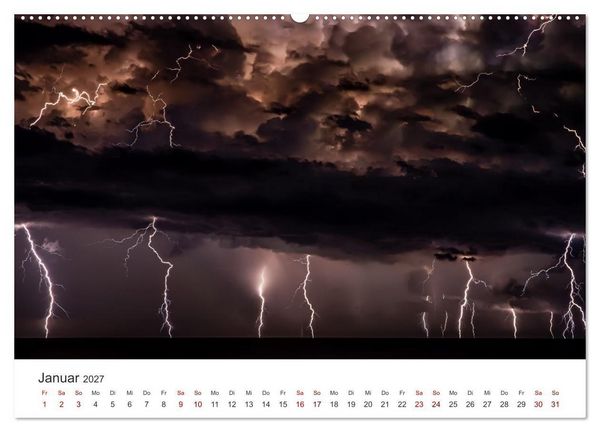Produktbild: Gewitter - atemberaubende Naturschauspiele (hochwertiger Premium Wandkalender 2027 DIN A2 quer), Kunstdruck in Hochglanz
