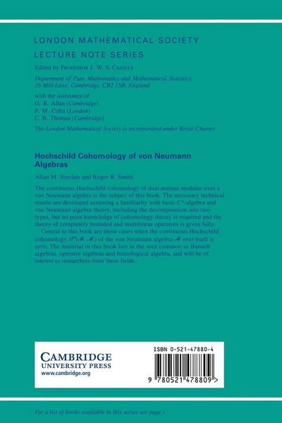 Produktbild: Hochschild Cohomology of Von Neumann Algebras