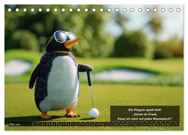 Produktbild: Der tierisch lustige Golfkalender (Tischkalender 2026 DIN A5 quer), CALVENDO Monatskalender