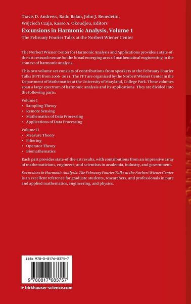 Produktbild: Excursions in Harmonic Analysis, Volume 1