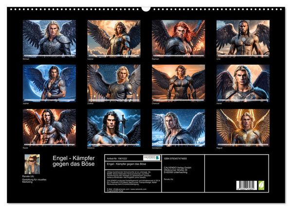 Produktbild: Engel - K&auml;mpfer gegen das B&ouml;se (Wandkalender 2026 DIN A2 quer), CALVENDO Monatskalender