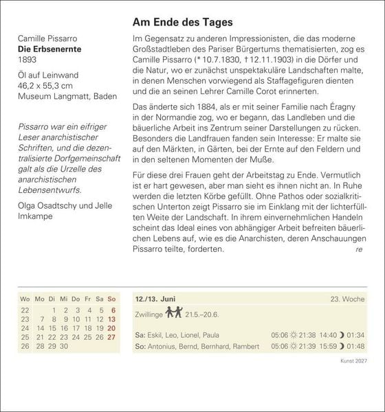 Produktbild: Kunst Tagesabrei&szlig;kalender 2027 - Kulturkalender - K&uuml;nstler, Werke, Museen