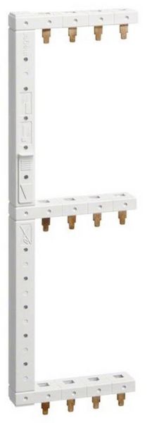 Produktbild: Hager KCF668L Hager KCF668L Phasenschiene 3+N-polig 3reihig 125mm links vertikal Phasenschiene Braun, Blau 4polig 1 St.