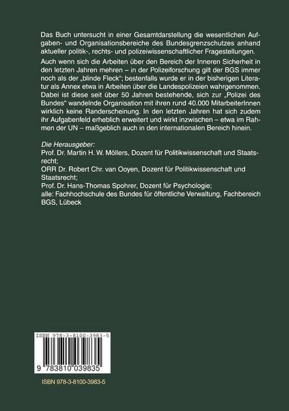 Produktbild: Die Polizei des Bundes in der rechtsstaatlichen pluralistischen Demokratie