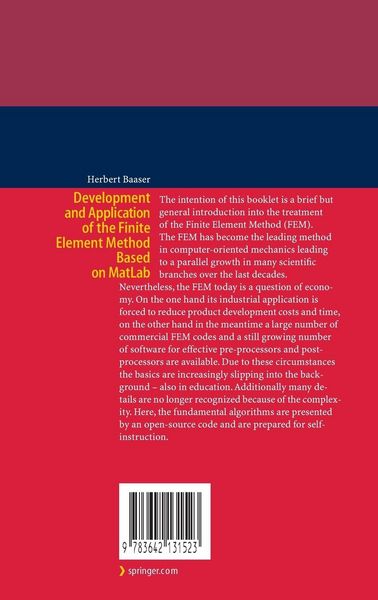 Produktbild: Development and Application of the Finite Element Method based on MatLab