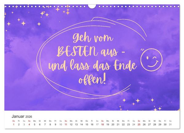 Produktbild: Lass Freude dein Kompass sein (Wandkalender 2026 DIN A3 quer), CALVENDO Monatskalender