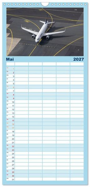 Produktbild: Familienplaner 2027 - Airbus A320 Das Brot und Butter Flugzeug mit 5 Spalten (Wandkalender, 21 x 45 cm) CALVENDO